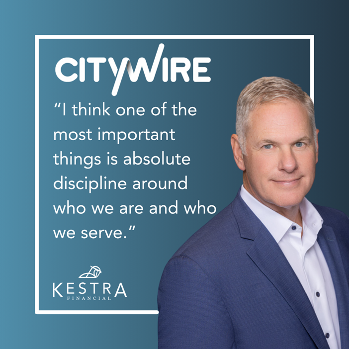 A graphic with James Poer's headshot and a quote from his interview with CityWire. The graphic has the CityWire logo. The quote reads "I think one of the most important things is absolute discipline around who we are and who we serve."