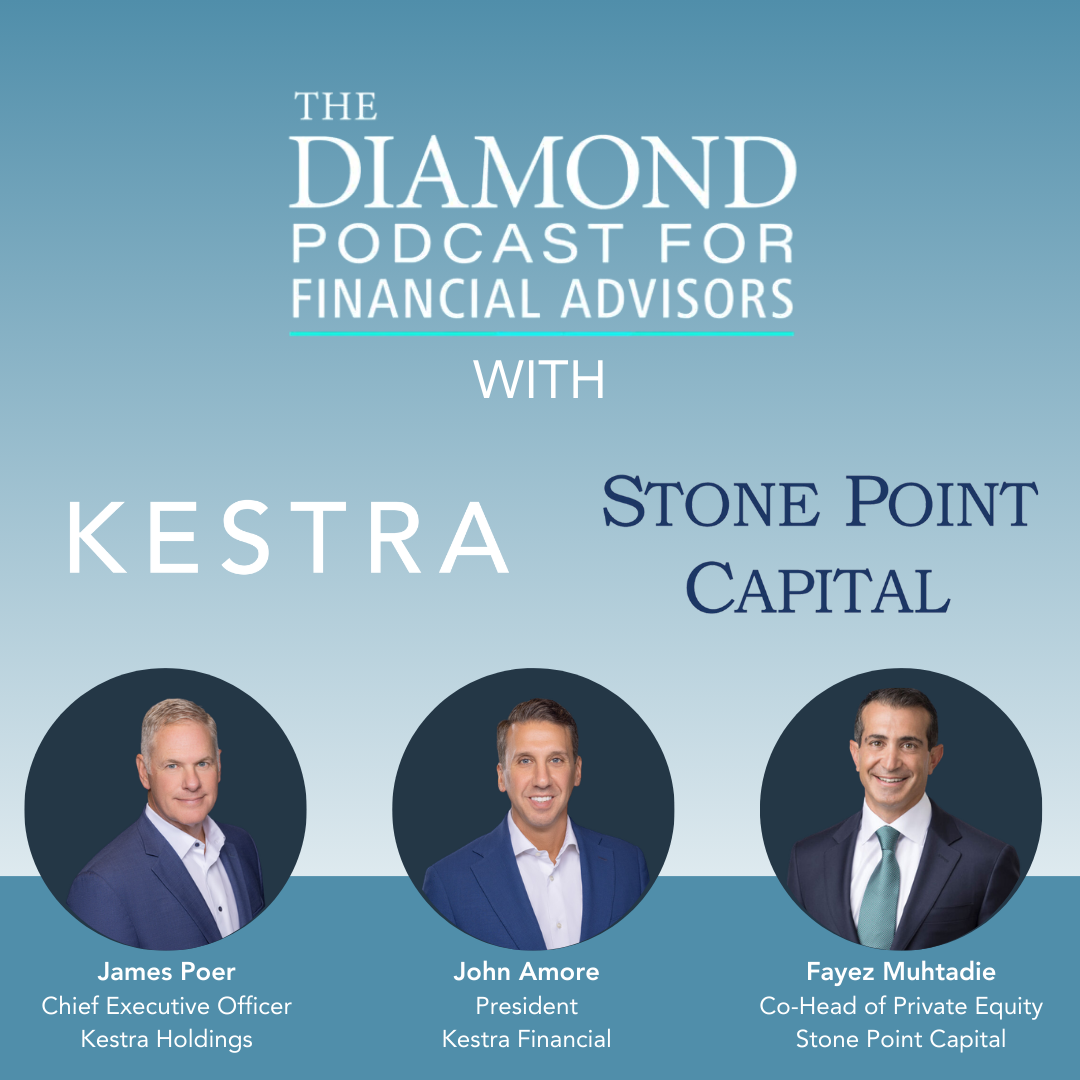 a graphic promoting Kestra and Stone Point Capital's appearance on the Diamond Podcast 